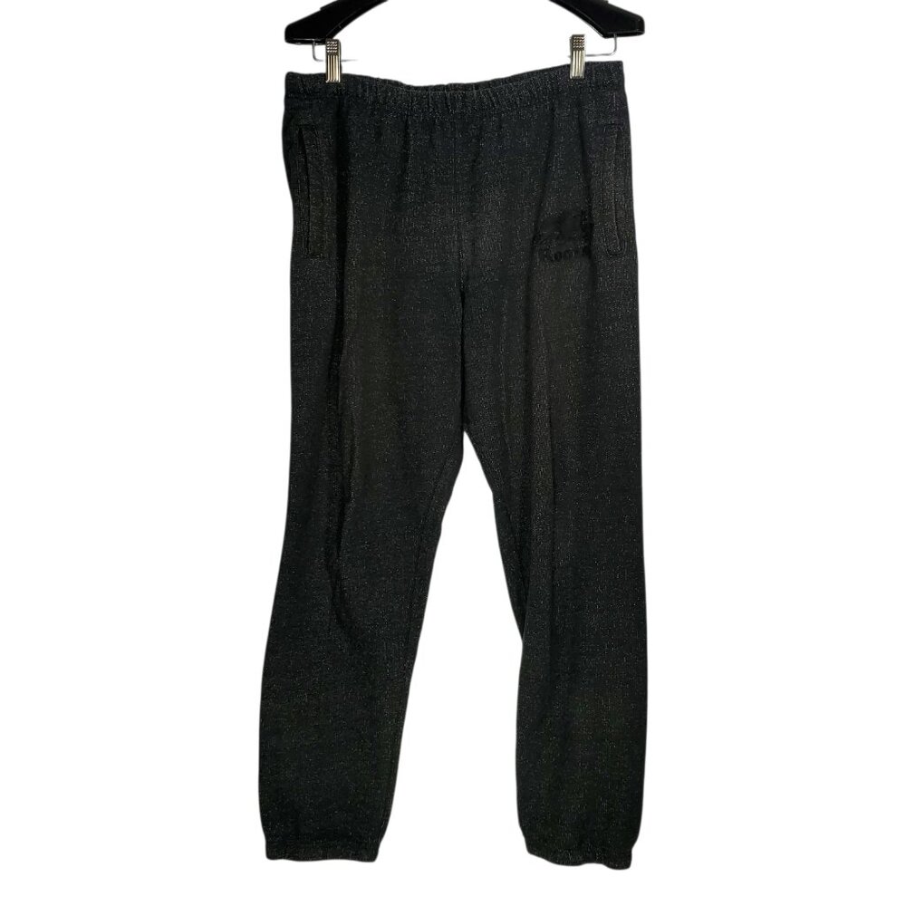 Roots Jogger Sweatpants Women's M Salt Pepper Gray Pull-On Lounge French-Terry
